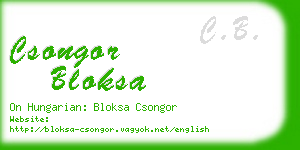 csongor bloksa business card